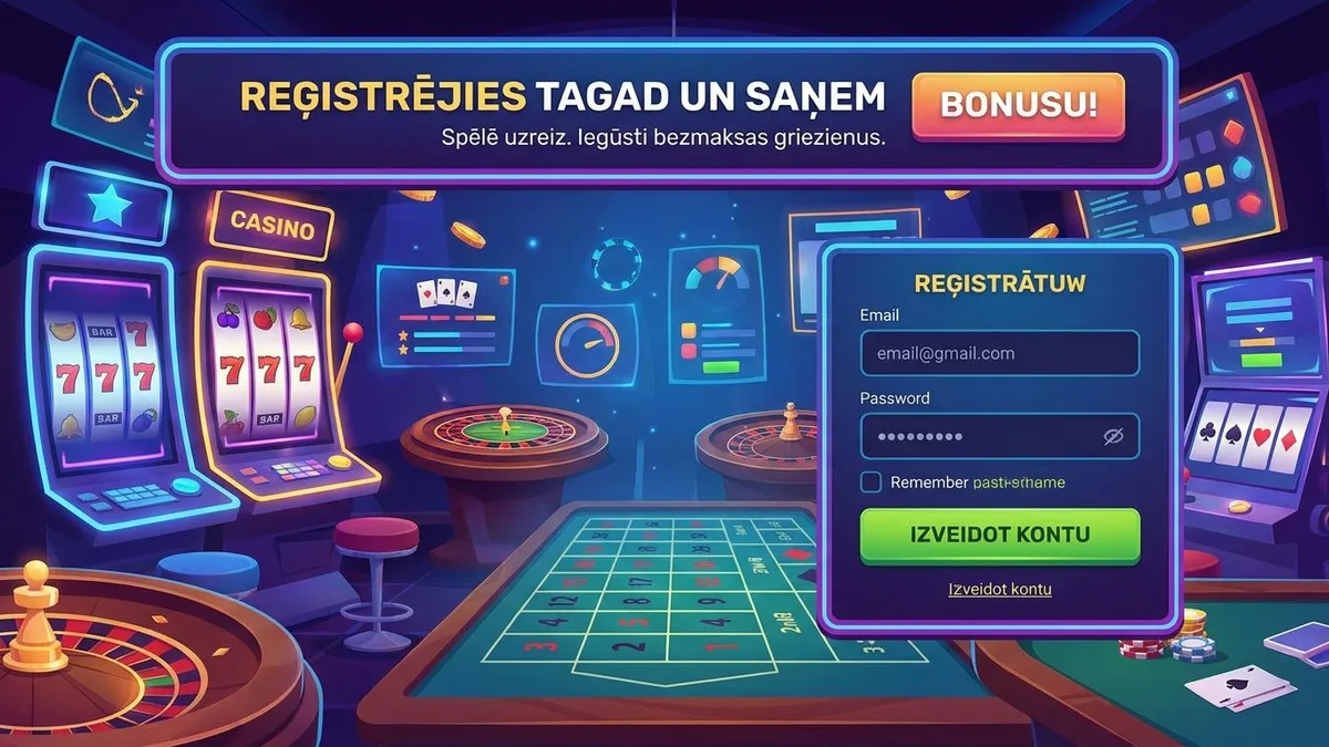 Reģistrācija ar bonusu